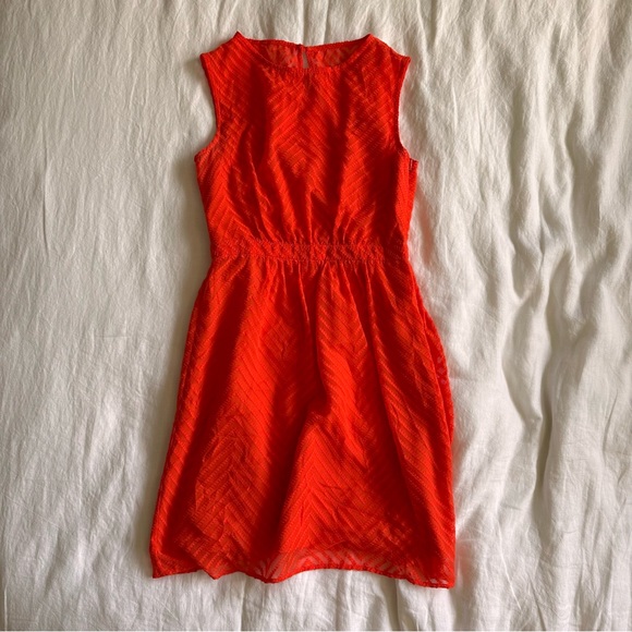 J. Crew Dresses & Skirts - JCrew Zig Zag Chevron Dress, Size 0, Neon Orange
